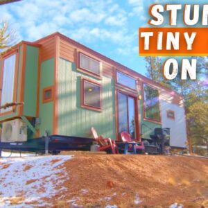 Couple Develops Raw Land for Tiny House - stunning 10' wide tiny home!