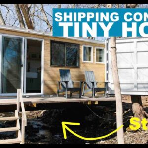 Shipping Container Tiny House BRIDGES A STREAM -(FOR SALE!)
