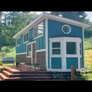 Stunning Craftsman Blue Tiny House with 2 Lofts for Sale