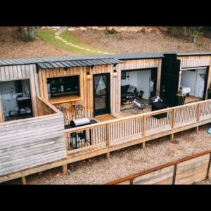 The Coziest Luxe Shipping Container w/ King on Lakefront Farm