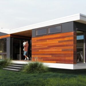 MODERN INNOVATIVE PARK MODEL TINY HOUSE HAS INTERESTING SPLIT LAYOUT