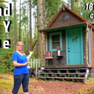 She built a cute $40k TINY HOUSE & towed it an Island from 8000-ft