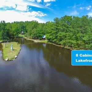 8 Cabins on 120 Lakefront Acres