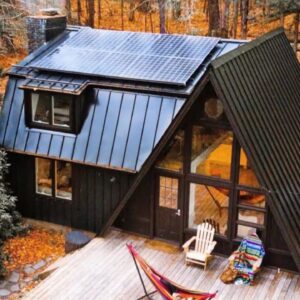 Amazing Renovated 1960s Off The Grid Solar Powered Modified Black A-frame