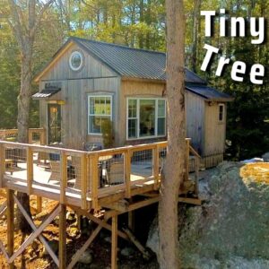 Her childhood dream come true, Tiny House Treehouse! Amish/DIY collab