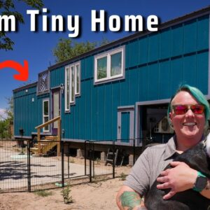 She lives in her BIG Tiny House w/6 pets - 2 dogs, 2 cats & 2 birds!