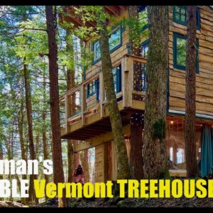 Woman builds a TINY HOUSE in a TREE in an INCREDIBLE setting!