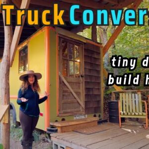 How she built an eco-friendly Tiny Cabin & Box Truck Conversion TOUR