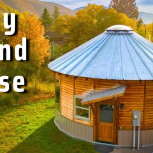 Round House Magic in the Mountains! He built a Wooden Yurt from a Kit