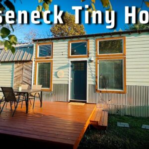 Beautiful! Farmhouse Style Gooseneck Tiny House TOUR & Design Ideas