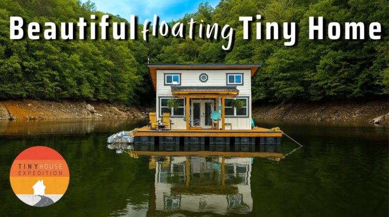 They live full-time in DIY Floating Tiny House - off grid & lovely!