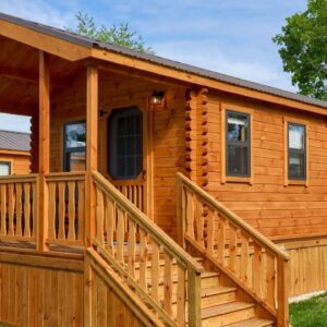 Affordable Adorable Shenandoah Park Model Log Cabin with 5 Beds  and Floor Plan