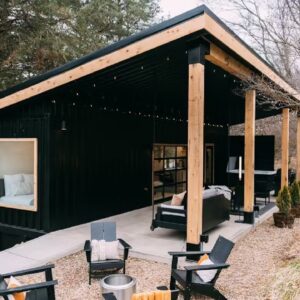 Incredibly Beautiful Black Lily Pad Container Home by Creative Cabins