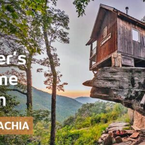 Quit his job to build dream cliffside hamlet in Appalachia