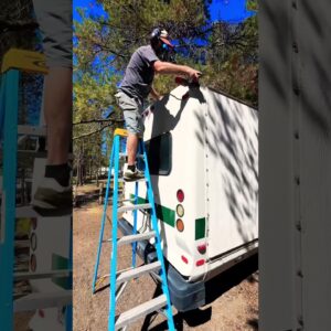 Shuttle Bus Conversion - roof prep