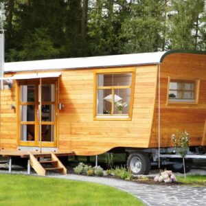 The Coziest Wohlwagen XL Tiny House with Floor Plan