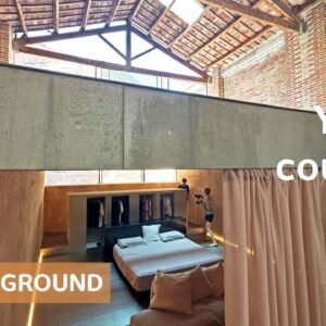 Turns warehouse into dream home with underground living + Roman bath 🏛️