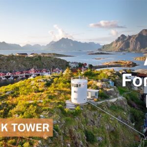 Turns oil tank into Tower Home atop bluff in tiny Nordic island