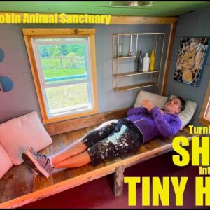 Turning a Shed into a TINY HOUSE- ("Cabin at The Vegan Animal Sanctuary")