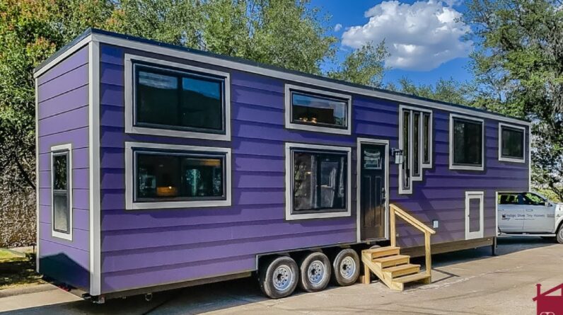 The Most Beautiful Purple Gooseneck Tiny House by Indigo River Tiny Homes